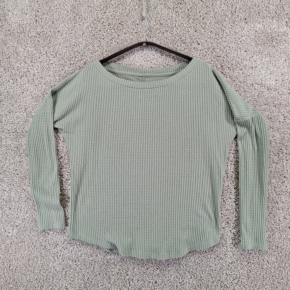 Aeropostale Long Sleeve Shirt Womens S Green Perfect Waffle Tee Seriously Soft
